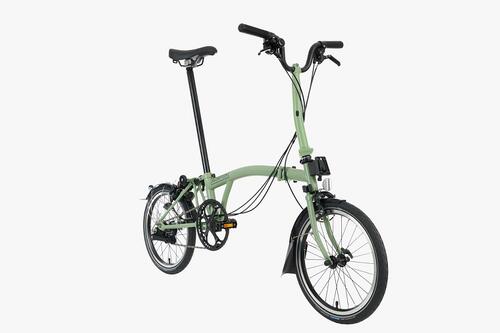 Skladací bicykel Brompton C Line Explore - Black Edition (Matcha Green, riadidlá: M)